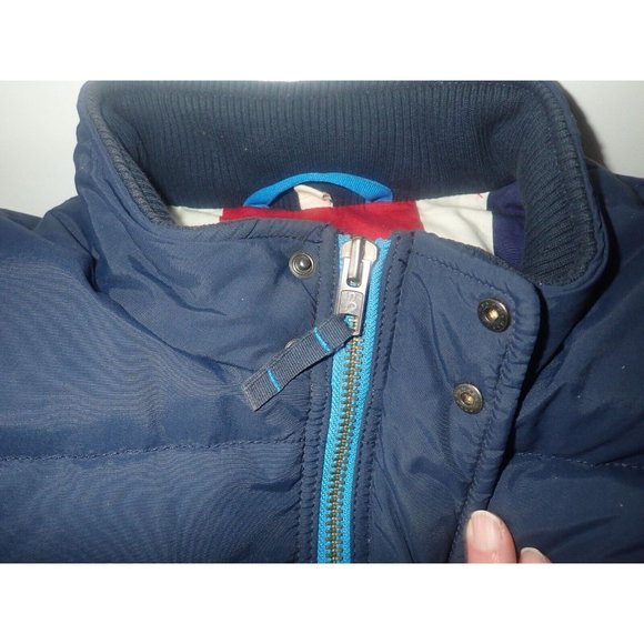 Boden Mens Down Vest XXL Zip Blue‎ with Dog Print Union Jack Interior Zip - Picture 5 of 9